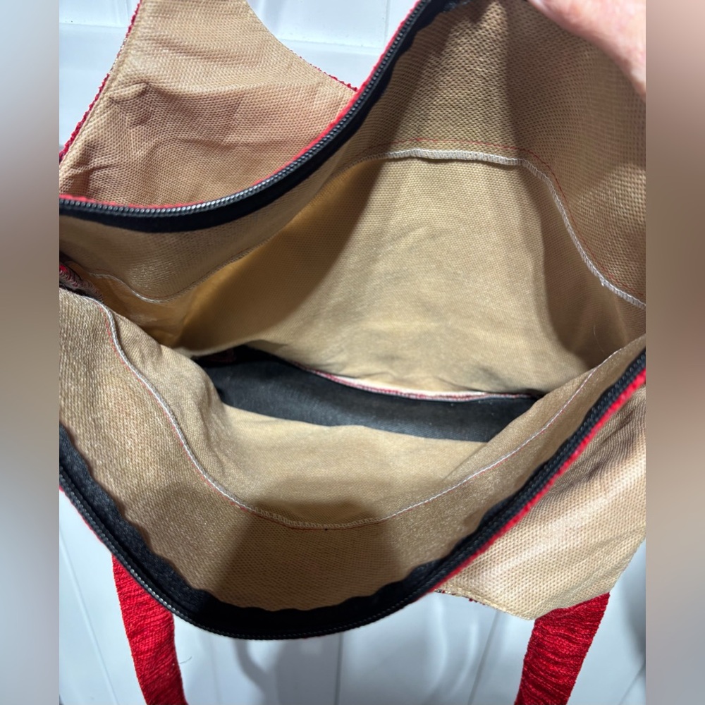 Turkish red/gold embroidered tote bag - Picture 6 of 7